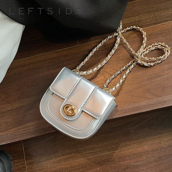 

evening bags mini silver cute leather cross body bag women's luxury y2k fashion women's chain handbag and wallet 230718