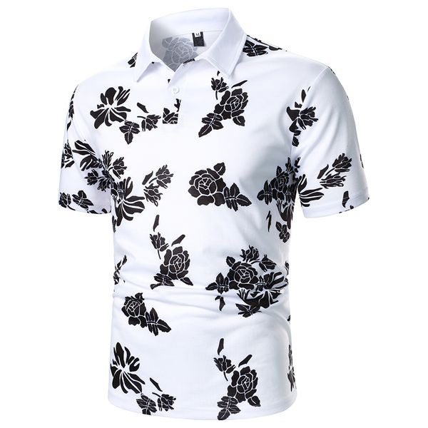 

men's polos men short sleeve polo shirt floral pattern digital printing streetwear casual fashion holiday lapel 230718, White;black
