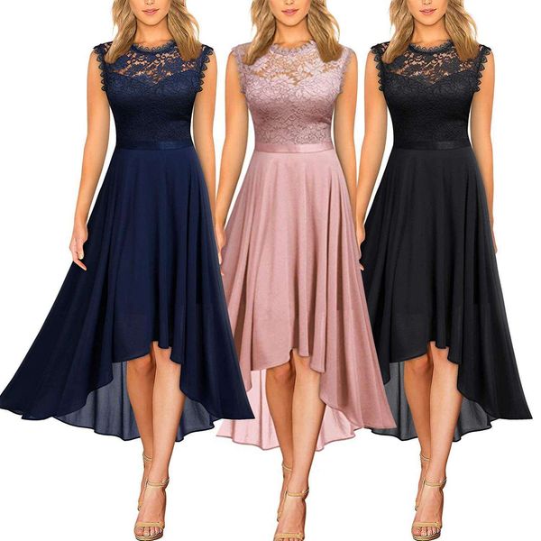 

womens big pendendants summer lace chiffon dress, Black;gray