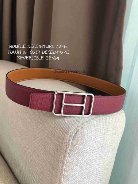 

luxury design belt belts for men designer waistband classic leather fashion belts for woman lychee pattern belts women's h gold and sil, Silver
