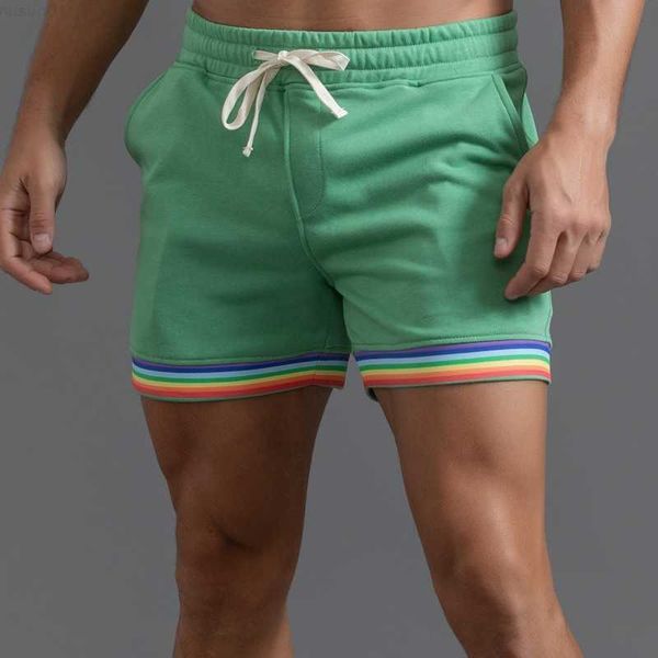 

men's shorts colorful rainbow man home shorts fashion sport gay l230719, White;black