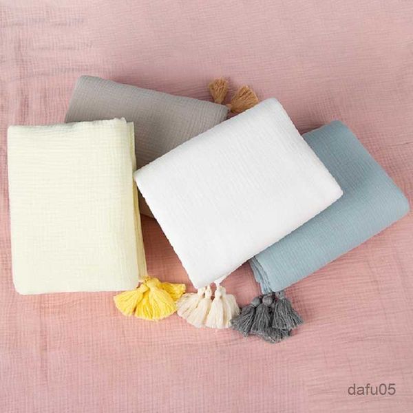 

blankets swaddling 120x150cm baby receiving blanket sleepsack soft cotton 4 layers muslin cotton gauze swaddle wrap solid color sleeping bag