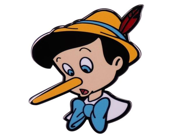 

fairy tale pinoccchio enamel pin cartoon lying wooden boy backpack pins badge brooch jewelry gifts9320091, Blue