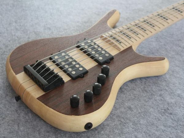 

custom made 6 string neck thru body bass and maple fingerboard 24 fretsblack hardware and active pickups china electric guitar ba4249415