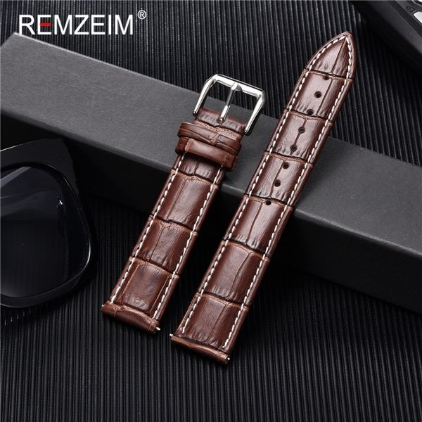 

watch bands calfskin leather strap 18mm 20mm 22mm 24mm watchband for women men accessories solid buckle black brown 230718