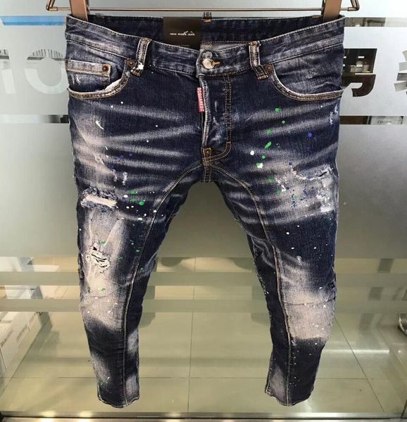 

2019 hip hop men hole blue jeans hole zipped biker jeans men039s slim destroyed torn ripped denim pants man trousers6259209