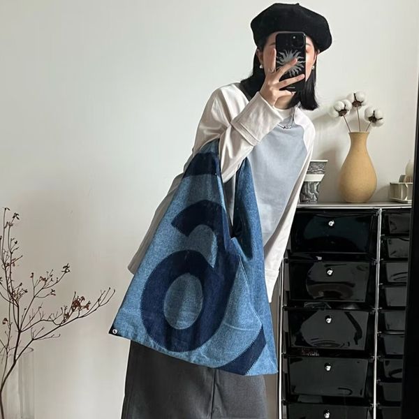 

evening bags fashion denim handbag y2k harajuku casual shoulder bag luxury design women's handbag large capacity korean shopping bag 23