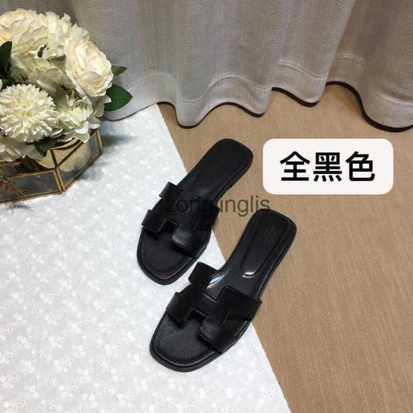 

bear shoes slippers oran slipper sandal women's designer versatile summer women color matching leather one line for tourism wear flat b