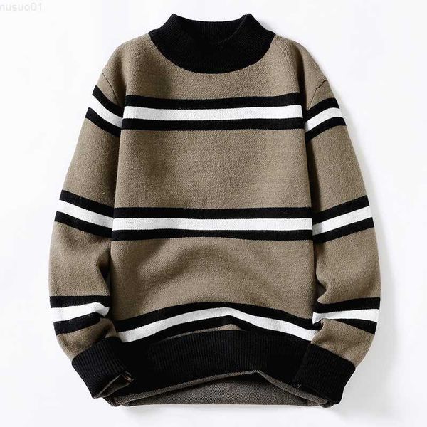 

men's sweaters new autumn and winter men's fashion pullover men's thickened thermal long sleeve sweater men sweater size -3x, White;black
