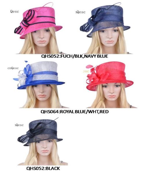 

custom order2pcs qhs064 and 3pcs qhs052 sinamay hat012347399871, White