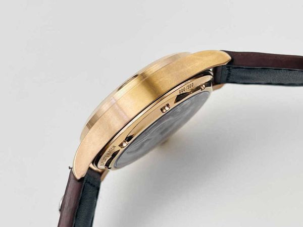 

luxury elegant pilot watch uz59 mechanical automatic wristwatch black dial date uhr leather strap with box montre luxe, Slivery;golden