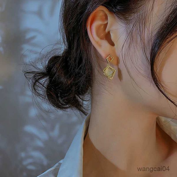 

charm new square luxury rhinestone clip earrings for women girls party jewelry gifts r230719, Golden