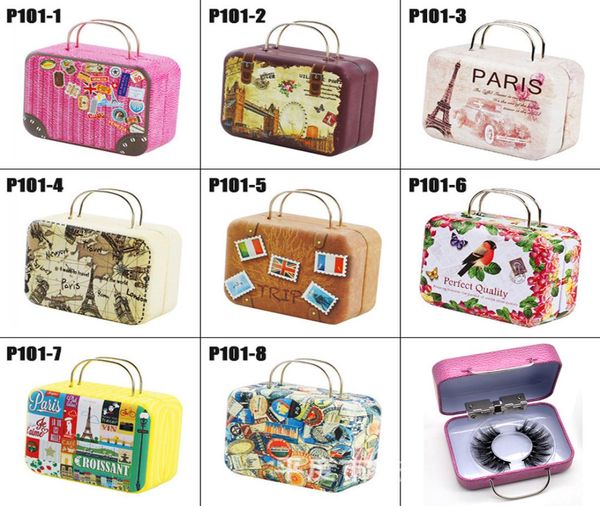 

3d false eyelashes boxes laggage shape mink eyelash empty lash case box without lashes gifts iron cases1224422