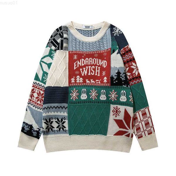 

men's sweaters ugly christmas sweater cute harajuku rabbit men couple high street knitting sweater snow printed pullover new vintage r, White;black