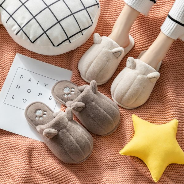 

luxury classic slipper men women cat claws fluffy furry slipper mens womens for indoor wear in winter pink yellow grey brown rice white flat, Black