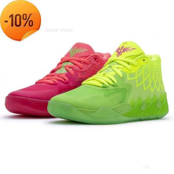 

2023 lamelo ball la melo basketball shoes 2023 new fashion mens mb 01 mb1 mlamelos rick and morty green red metallic gold yellow triple blac, Black