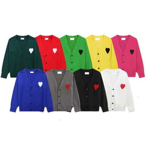 

paris men's fashionable designer sweater amis de coeur aron love jacquard cardigan for men and women xgyf, White;black