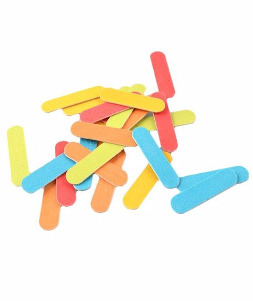 

whole 500 pcs nail file buffer mini 180240 polisher nail art sandpaper color unha tips sanding double side washable salon3736725
