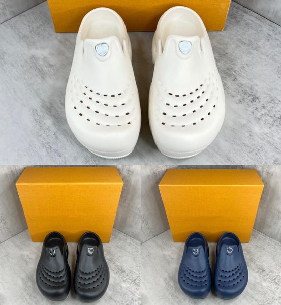 

designer sandals men women slide shark slippers height increase 5cm classic summer flat shoes fashion beach fashion with box, Black