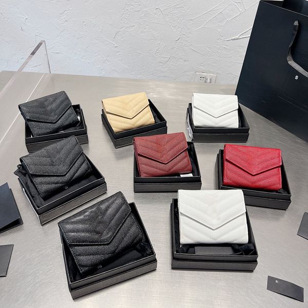 

y brand designer card holder wallets for women and men designers clutch purses 3 fold bag ladies cards holders pocket coin purse, Red;black