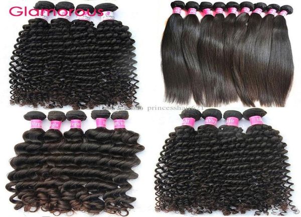 

glamorous peruvian human hair 4 bundles brazilian virgin hair extensions malaysian indian curly straight deep wave natural wave ha1439340, Black