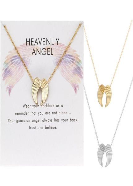 

bulk men women gold silver angle wings pendant necklaces card jewelry necklace accessories gift lover pendants3861023