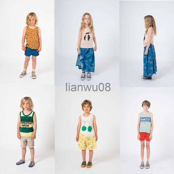 

t-shirts kids t shirt 2023 summer strafina boys girls cotton tee t shirts baby sleeveless tank for children clothes 111 years x0719, Blue