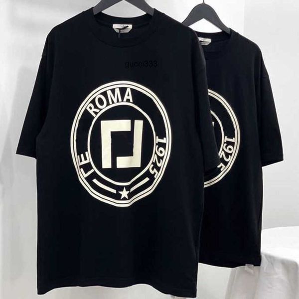 

versatile fendyly ff basic short-sleeve gilding designer letter style luxury classics element comfortable fashion t-shirt trend, Black;brown
