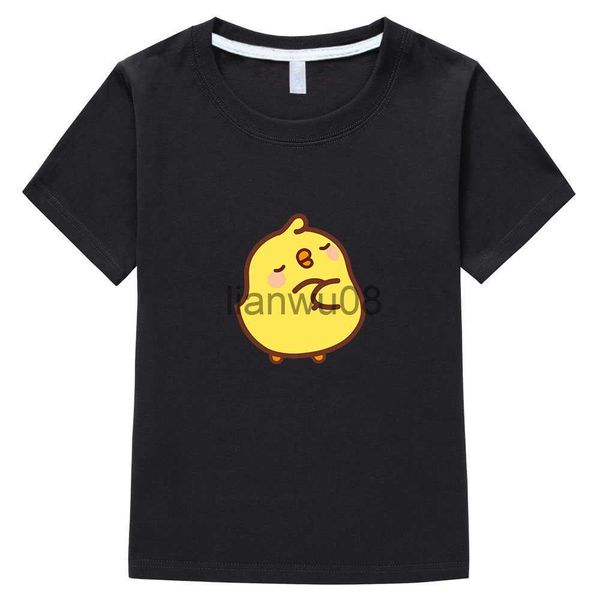 

t-shirts kids cute piupiu t shirt molang shirt boys graphic tee tshirts for girls baby clothes 100cotton summer short sleeve kawaii x0719, Blue