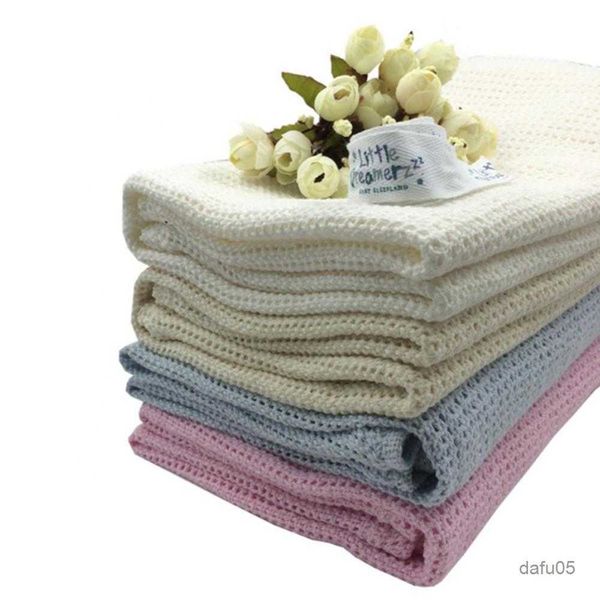 

blankets swaddling 75*100cm baby newborn soft warm cotton solid color knitted crochet rectangle blankets r230719