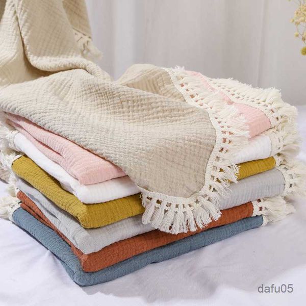 

blankets swaddling fringe tassel cotton muslin baby swaddle blankets for newborn receiving blanket swaddle wrap infant sleeping quilt bed co