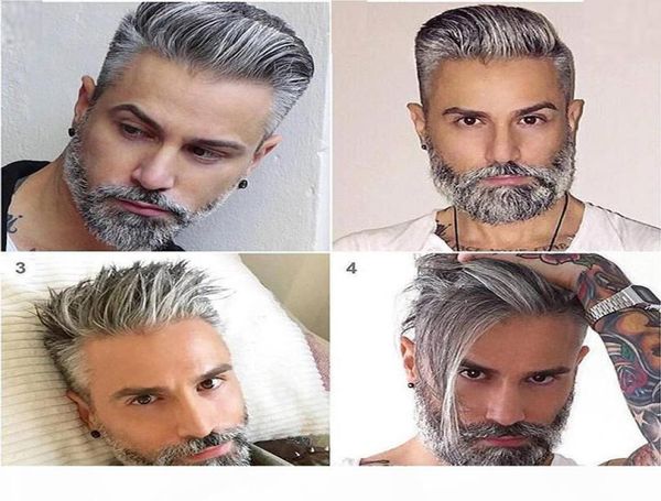 

durable men039s toupee lace pu thin skin wig black brown indian remy hair replacement colorful men toupee5118294