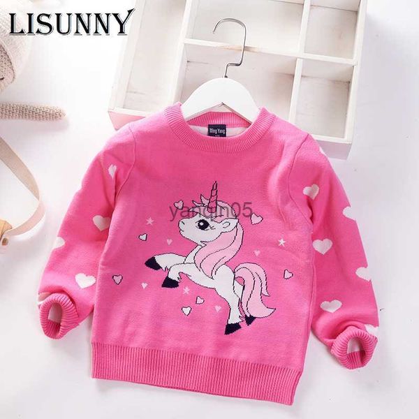 

pullover 2023 girls sweater autumn winter cartoon love baby jumper children sweaters toddler pullover kids knitted clothes 2-7y hkd230719, Blue