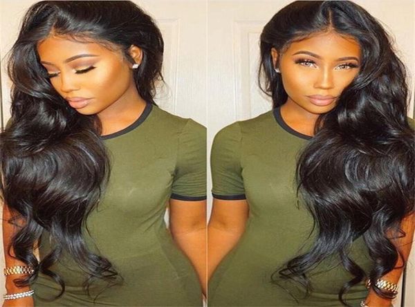 

soft feel brazilian body wave hair glueless pre plucked full lace wigs with baby hair nonremy 100 human hair 1026 inch9570866, Black;brown