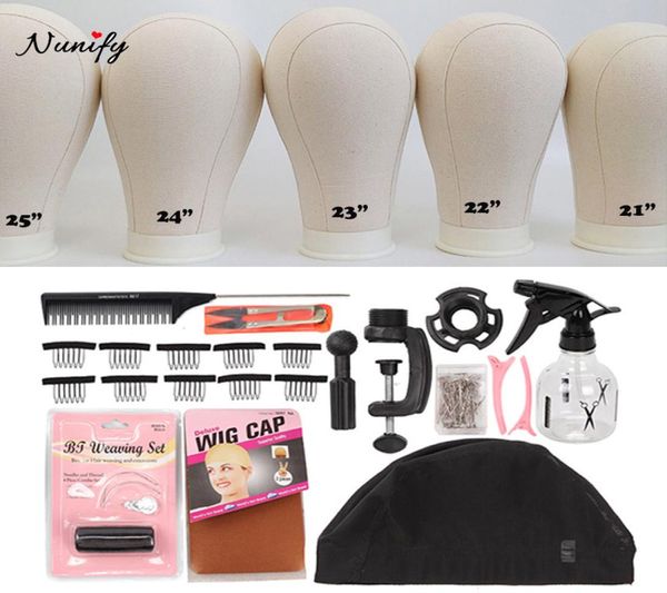 

new wig stand canvas head with 50pcs t pins maniquin head wig making accessories 2125 inch styrofoam heads with table clamp cx2003359911, White