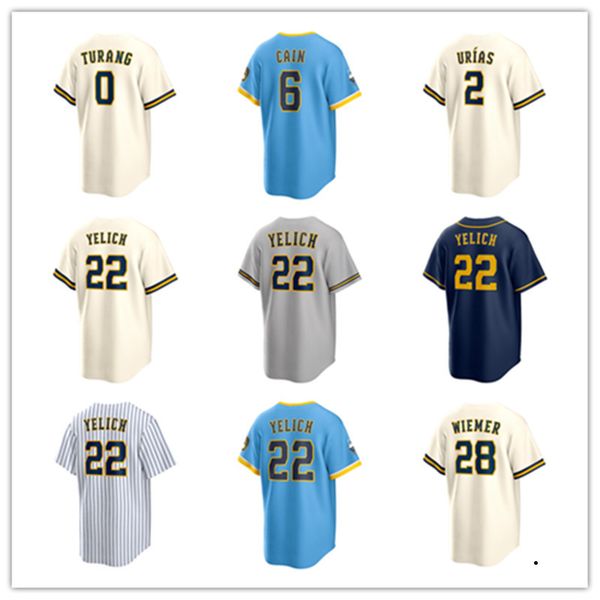 

custom jersey milwaukee men women youth brewers 9 brian anderson 10 mike brosseau 21 matt bush 7 victor caratini 24 william contreras 12 jav, Blue;black