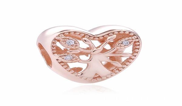 

mother039s day new 925 sterlingsilverjewelry openwork rose family tree heart charm beads for european brand bracelets diy fas1087985, Black