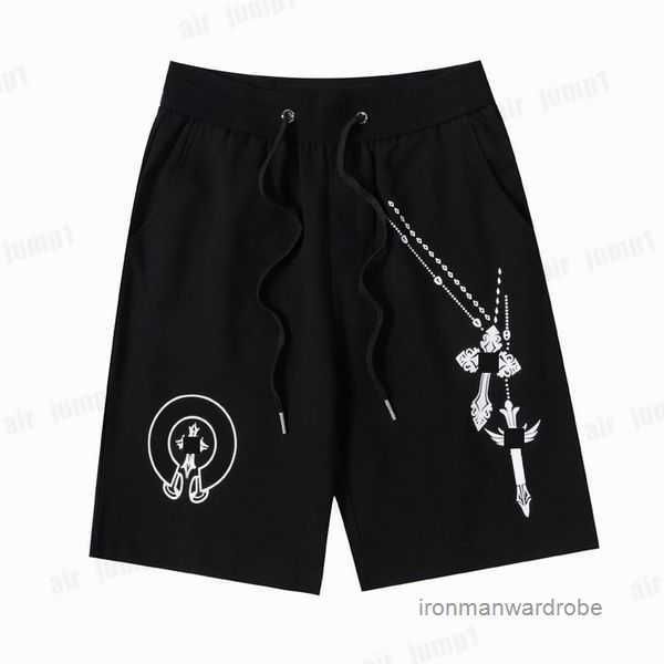 

designers mens shorts man woman chrome summer heart sanskrit cross pattern casual pants printing running sports short chromees hearts 7 aszj, White;black