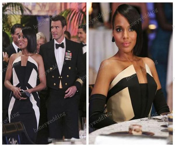 

kerry washington scandal celebrity dresses olivia pope black and white evening gowns women formal dresses red carpet dresses for l1017113, Black;red