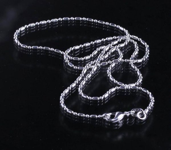 

whole 100pcs lot bamboo chain 925 sterling silver necklace chains lobster clasper 16 18 20 22 24 26 28 30 8 sizes choose8541642