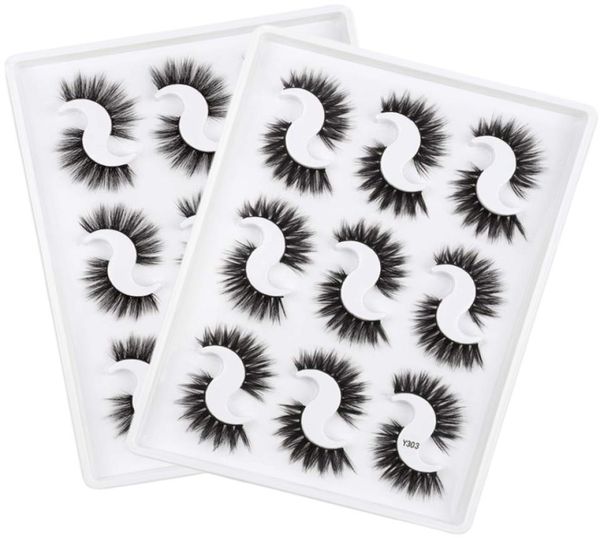 

3d mink lashes boxes eyelash packaging 9 pairs natural makeup eyelashes5594743