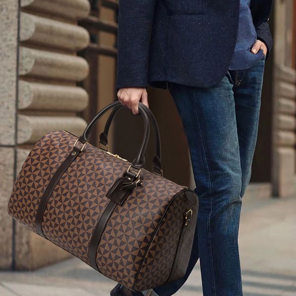 

duffel bags fashion waterproof pu fitness handbag for men leather shoulder bag business large travel duffle luggage bag for male 230719