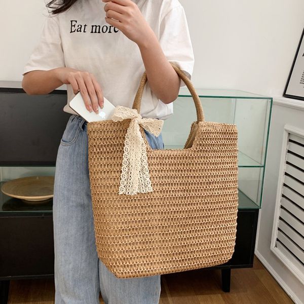 

evening bags fashion large capacity shoulder shopping bag women's turf beach bag basket handbag bohemian latan knitted handbag 230718