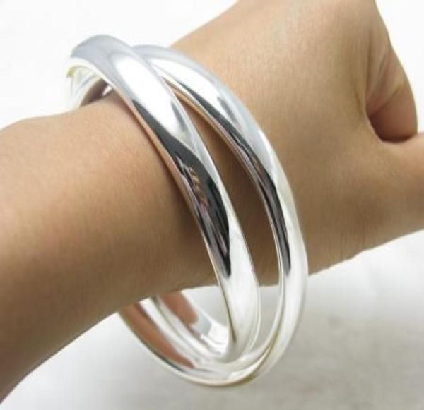 

whole retail lowest christmas gift 925 silver bracelet bangle b1211686485, Black