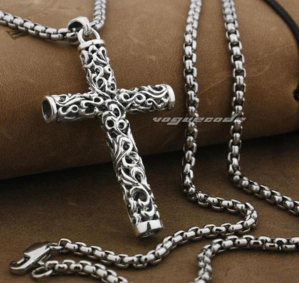 

cylinder cross 925 sterling silver mens biker pendant 9f018 stainless steel necklace 2415449942187678