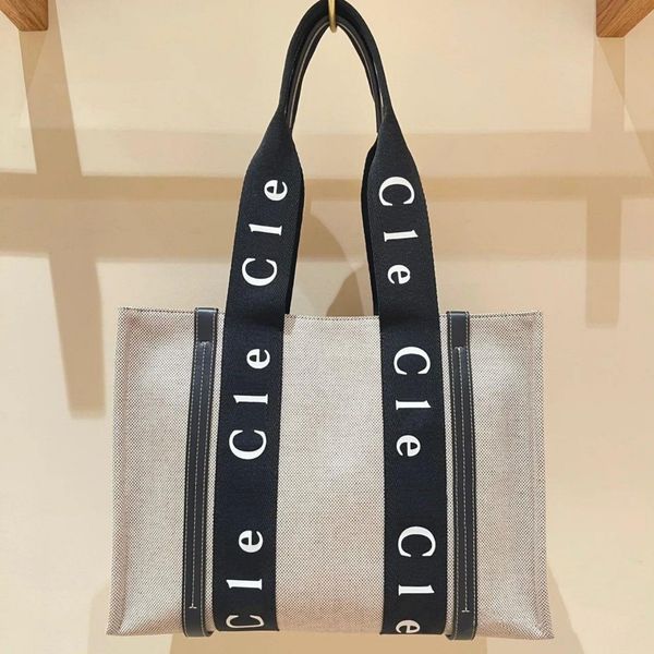 

women handbag woody tote shopping bag handbags 10a linen canvas large beach bags designer travel crossbody shoulder satchel purse letter str