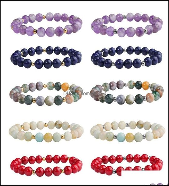 

beaded strands bracelets jewelry8mm fashion bead natural stone healing crystal stretch beaded bracelet women men handmade gemstone2196559, Black