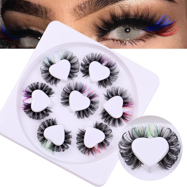 

european usa selling false eyelashes 7 pairs pack dd curled fluffy natural false eyelash party stage makeup eyelashes