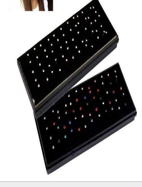 

60pcsbox packed europe 18mm 316l medical titanium steel diamond fake nose stud nose ring body piercing jewelry whole8959292, Silver