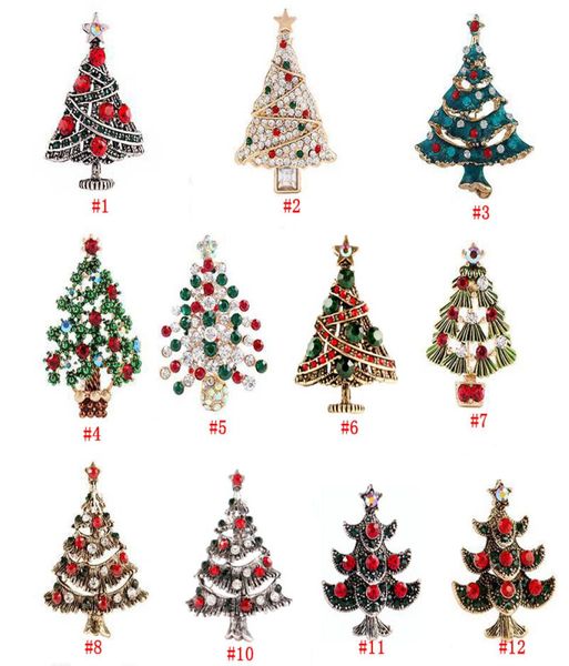 

crystal christmas tree brooches pins for women men children gift breastpin fashion rhinestone lapel pin european american style ba1877029, Gray